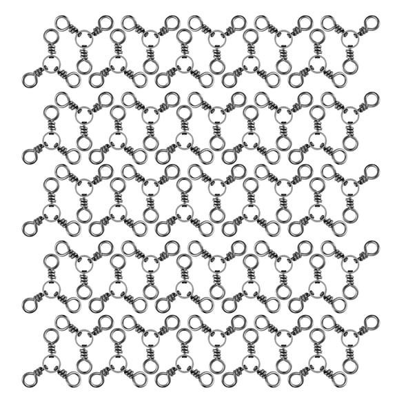 50pcs 3 Way Fishing Swivels Fishing Connector Swivels Saltwater Fishing Tackle Trolling Line Connector