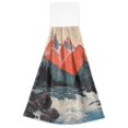 thumbnail image 7 of Yayeee Kitchen Hanging Hand Towels Set of 2 with Loop Bathroom Absorbent Tie Towel, Mountains at Dawn, 7 of 7