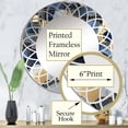 thumbnail image 3 of Designart "Abstract Pattern with Blue and Golden Textures XXII" Modern Geometric Round Wall Mirror - Modern Oval Printed Decorative Oversized Mirror - Multiple Color Options, 3 of 4