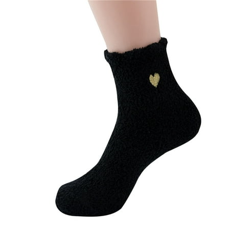 

Socks For Women Winter Solid Color Brushed Thick Plush Warm Home Ski Moon Girls Stockings