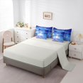 thumbnail image 5 of Castle Fairy Soft Sunrise Mirror Shore Full Size Bedding Sets 7 Pieces,Pastel Cloud Calm Ocean Seascape Full Size Bed in a Bag,Lavender Sky,Grey Reversible, 5 of 7