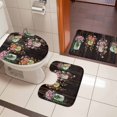 thumbnail image 5 of Vase Flowers Bathroom Rugs Set Spring Pink Orange Floral Brown Wood Grain Non Slip Absorbent Soft Bath Mats 3 Piece Set with Bathroom Rug, U-Shaped Floor Mat, Toilet Seat Cover Large Size, 5 of 9