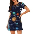 thumbnail image 1 of Fotbe Solar System Bata de Dormir para Mujer con Estampado, Camisón de Algodón de Manga Corta, Ropa de Dormir Casual, 1 of 6