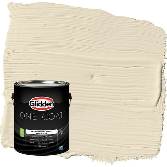 Glidden One Coat Heavy Cream / Beige Semi-Gloss Interior Paint with Primer, 1 Gallon