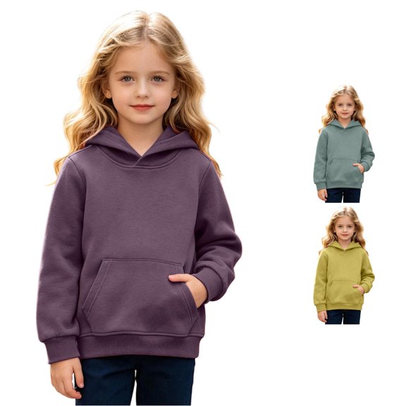 Girls Hoodies Long Sleeve Pocket Pullover Hooded Sweatshirt Casual Cute Fall Winter Outfits Size 10-11 Years
