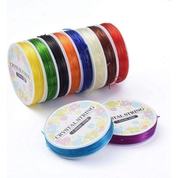 10 Rolls Elastic Beading Thread 1mm Mixed Color High Stretchy String for Beading Jewelry Making