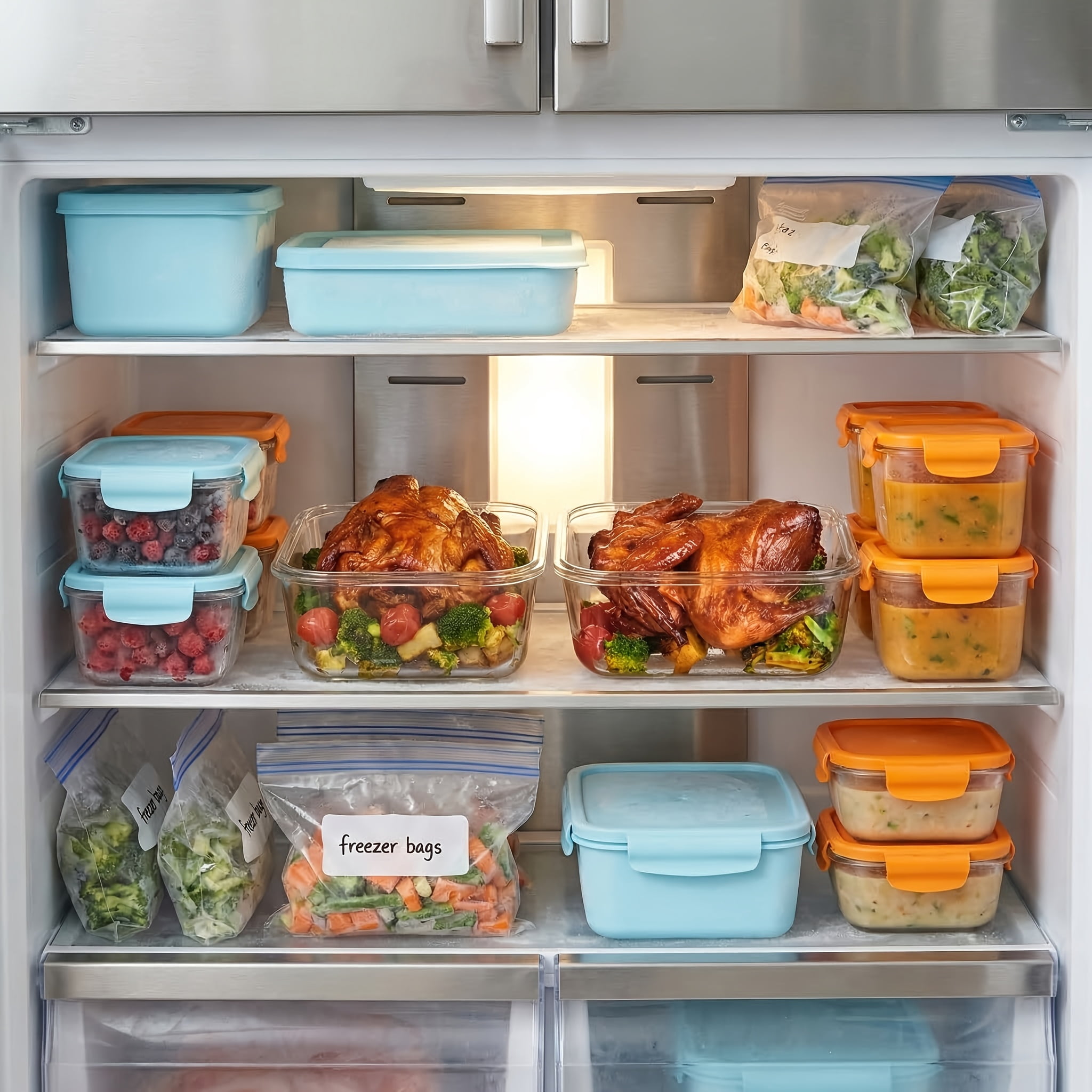 2 Pack Large Glass Food Storage Containers, 63 oz Extra Large Meal Prep Container Set with Airtight Locking Lids, Leak-Proof & BPA-Free