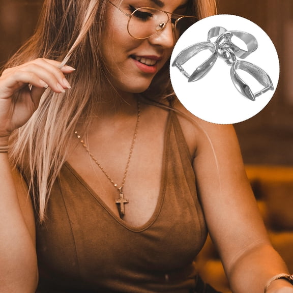 LEORX 50Pcs Metal Pinch Clip Clasp Bail for DIY Jewelry Making Plated Silver Lightweight Durable