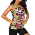 thumbnail image 2 of Wukai Colorful Bulldog Print &nbsp;Women's Workout Tank Top Mesh Yoga Shirts Athletic Running Tank Tops Athletic Gym Shirts - Small, 2 of 8