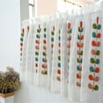 thumbnail image 4 of Cheers.US Sunflower Sheer Princess Style Sunflower Short Curtain Cafe Curtains Kitchen Window Curtain Drapes Elegant Door Divider Sheer Voile Sheer Valances 1 Panel, 4 of 7