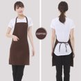 thumbnail image 3 of Delantal Pure Color Kitchen Apron Big Pocket Delantal adulto Accesorios de cocina 1pcs MABOTO Café, 3 of 7