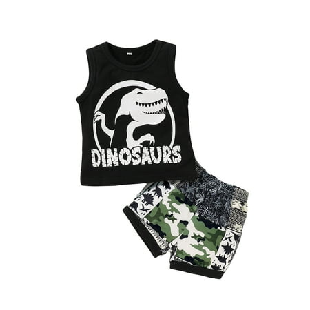 

Bmnmsl Summer Baby Boy Outfit Dinosaur Printed Sports Cotton Shirt Pants