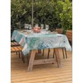 thumbnail image 3 of Outdoor Tablecloth with Umbrella Hole for Patio/Picnic/Party/Camping, Teal Jellyfish Coastal Waterproof Table Cloth Rectangle Table Cover Washable, Summer Beach Coral Nautical Ocean (60"x 84"), 3 of 8