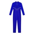 thumbnail image 5 of YONGHS Kids Girls Long Sleeve Rhinestone Jumpsuit Figure Skating Costume Gymnastics Leotard Bodysuit Royal Blue 16, 5 of 7