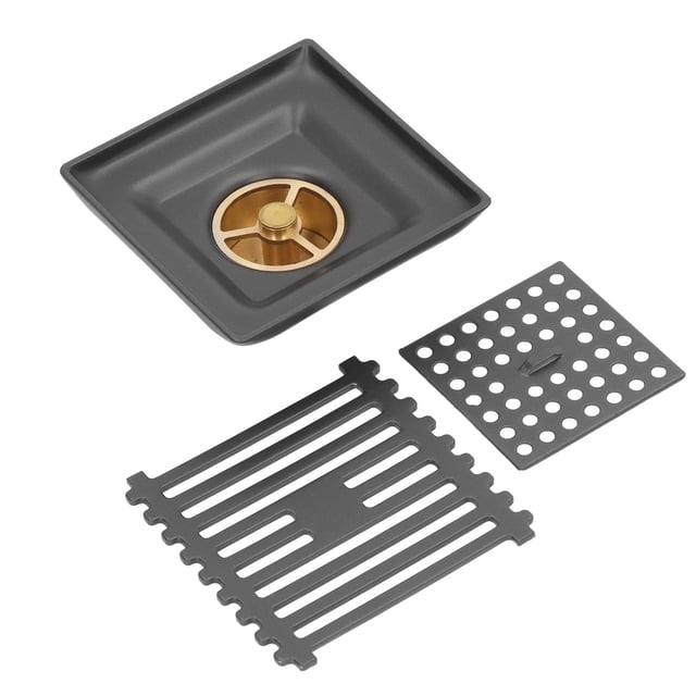 Solución de ducha/baño/inodoro/balcón de alta capacidad Desagüe de piso cuadrangular de acero inoxidable gris cobre