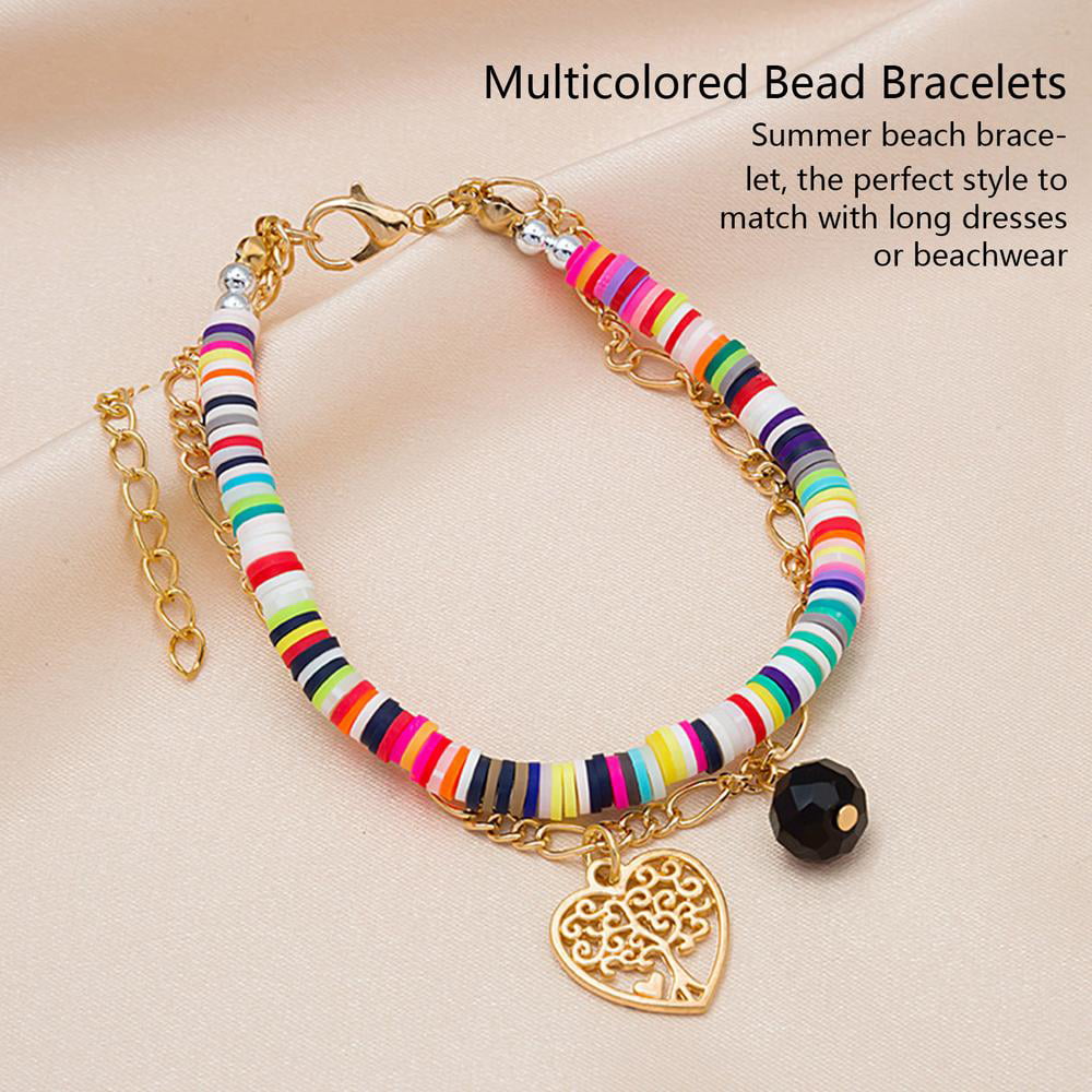 7PCS Bohemian Beaded Pearl Bracelets Handmade Colorful Seed Beaded Bracelet For Women Girls Boho Summer Beach Y2k Jewelry