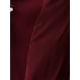 thumbnail image 5 of INSPIRE CHIC Business Skirt Suit Set for Women's 2 Piece Suit Collarless Blazer Pencil Skirt L Dark Red, 5 of 6