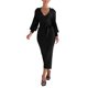 thumbnail image 1 of Gibobby Vestido de punto para mujer Vestido de suéter de longitud media de color sólido para mujer, elegante vestido envolvente de punto con cuello en V y manga larga(Negro,G), 1 of 5