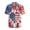 American Flag Pattern, variant on Soft Men's Short Sleeve Shirt for Travel Resort, Zigzag Stripe Print Non Elastic Breathable Men's Short Sleeve Button Down Shirt Skin Friendly