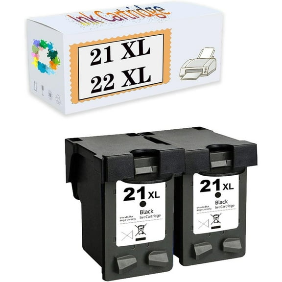 Compatible 21 XL 22 XL Ink Cartridges Replacement for HP DeskJet 3910 3920 3930 3940 D1311 F2110 F2235 F2240 F2250 F2275 F2280 F325 F380 Printers 1 Black 1 Color