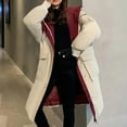 thumbnail image 4 of BangWanChi Womens Winter Coats Long Women's Winter Tops Jacket With Hood Waist And Overcoat Solid Outer Long Sleeve Coats With Pocket, 4 of 5