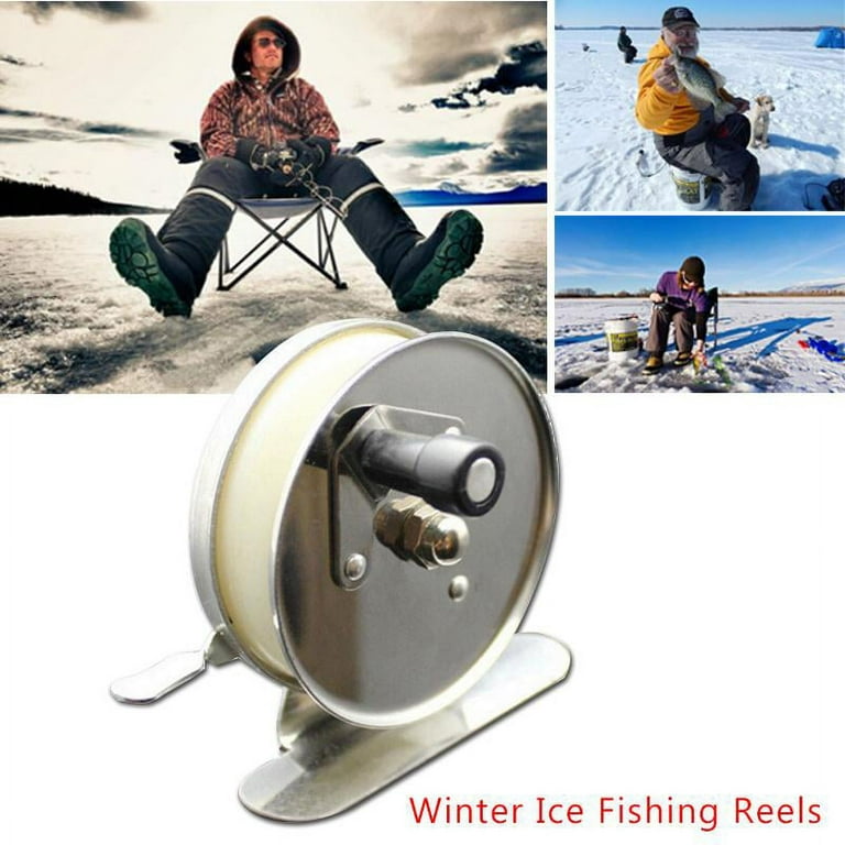Winter ice fishing. Ice fishing in the winter. Small fishing rod