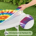 thumbnail image 5 of Colorful Rainbow Tie Dye Spiral Pattern Round Fitted Tablecloth with Elastic Edge,Dining Table Cover Waterproof,Outdoor Round Tablecloth for Camping,Dining,Indoor and Outdoor, 5 of 7