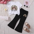 thumbnail image 2 of HCNTES Kids Girls 2 Piece Outfit Short Sleeve Round Neck Top Loose Fit Pants Casual Little Girl School Clothing Spring Summer 3-7T(F02-A,5-6 Years), 2 of 4