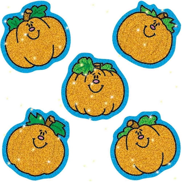 Pegatinas Carson Dellosa 75 Pumpkin con purpurina para aula infantil