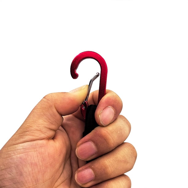 Ganchos de mosquetón de cuerda elástica resistente accesorios de acampada (120CM) 4 Uds.