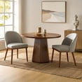 thumbnail image 2 of Upholstered Dining Chairs Armless Side Chairs Set of 2 Solid Wood Legs Restaurant Kitchen Grey, 2 of 6
