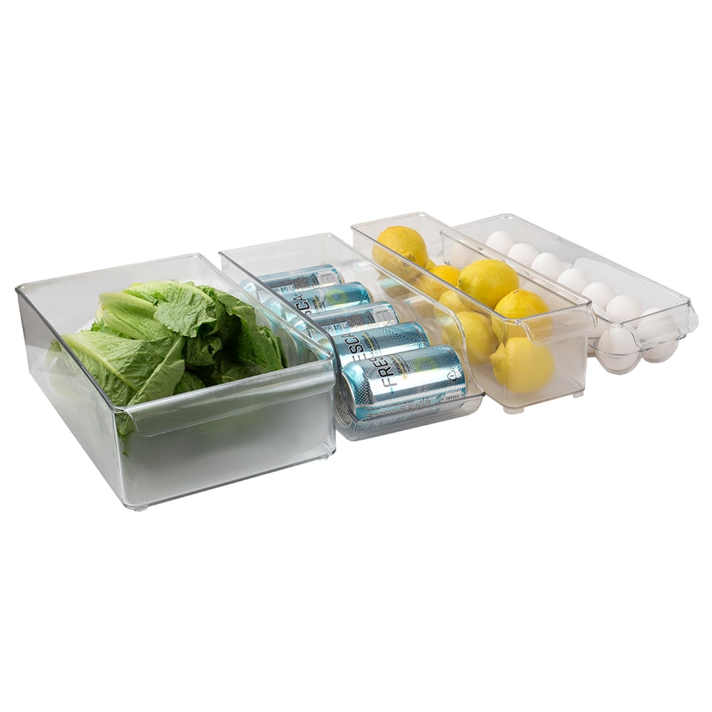 Home Basics 4piece MultiPurpose BPAfree Plastic Fridge Bin Set