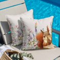 thumbnail image 5 of Cute Squirrel Throw Pillow Cover Vintage Purple Pink Flower Leaf Pine Cone Cotton Linen Cushion Cover Throw Pillow Case with Invisible Zipper for Couch Sofa Bed Chair Car 26x26 Inch, 5 of 12