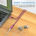 thumbnail image 3 of Hootek Headphone Extension Cable 6FT, 3.5mm Extension with Microphone Male to Female Stereo Audio Cable 3.5mm Aux Cord Headphone Extender Cable Cord 6FT Nylon Braided Compatible with iPhone, Pink, 3 of 7