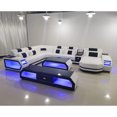 thumbnail image 4 of Hot Sale Modern Living Room Sofas White Italian Half Leather Couch U Shape Chesterfield Sofa My Lux Decor Round, 4 of 12