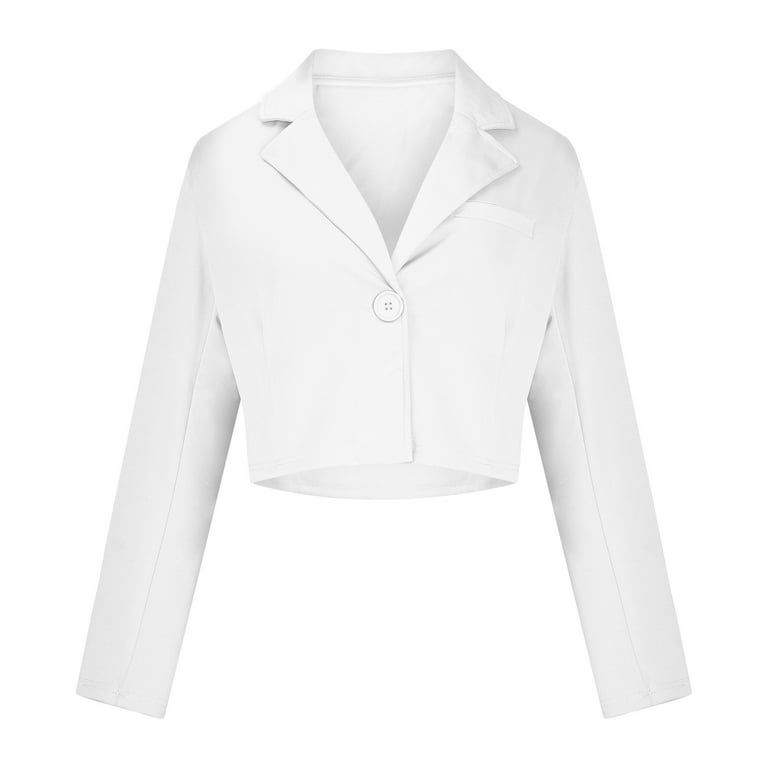 YFNNUP Women's Cropped Blazer Jacket Casual Long Sleeve Blazers