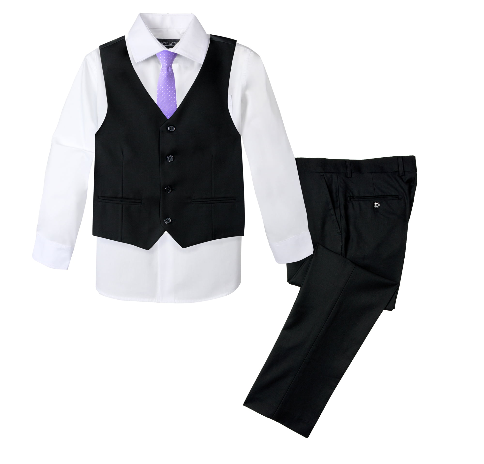 Gioberti Boy's Tweed Plaid Formal Suit Vest 