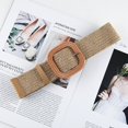 thumbnail image 4 of Summer Bohemian Elastic Braided Waistbelt Straw Belt Waist Belt Wide WHITE STYLE 1, 4 of 8