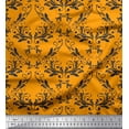 thumbnail image 1 of Soimoi Orange Georgette Viscose Fabric Filigree Damask Printed Fabric 1 Yard 42 Inch Wide, 1 of 3