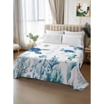 thumbnail image 2 of Blue Green Sea Turtle California King Size Flat Sheet, Wrinkleproof & Fadeproof Cooling Flat Bed Sheet Only, Summer Ocean Coral Fish Seahorse Breathable Soft Bedding Top Sheets 108 x 98 Inches, 2 of 8