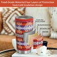 thumbnail image 5 of Native American Tumbler with Lid and Straw, 20oz Vacuum Insulated Coffee Cups, Funny Southwestern Travel Mug Gifts for Women on Birthday, Reusable Stainless Steel Tumbler -Gloss Cayenne Stripe, 5 of 6
