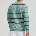 thumbnail image 4 of Penkiiy Men's Waffle Stripe Print Hoodless Sweatshirt Long Sleeve Fashion Gym Athletic Hoodless Plaid Jacquard Pullover with Pocket XL Green, 4 of 4