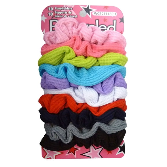 unbrand Bejeweled Waffle Fabric Twister Ponytail Holders