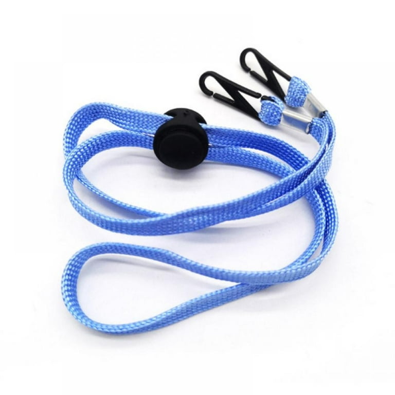 Adjustable Mouth Cover (Mask) Lanyard Neck Strap Holder Extender Ear Saver  5 pcs (5 Colors with Blue) 