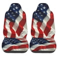 thumbnail image 2 of KAKALAD Original American Flag Usa Patriotic 02 Universal Car Accessories Seat Covers Set Front Vehicle Seats Protector 2 Pcs, 2 of 9