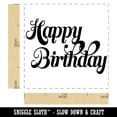 thumbnail image 2 of Happy Birthday Elegant Text Self-Inking Rubber Stamp Ink Stamper - Sky Blue Ink - Small 1 Inch, 2 of 7