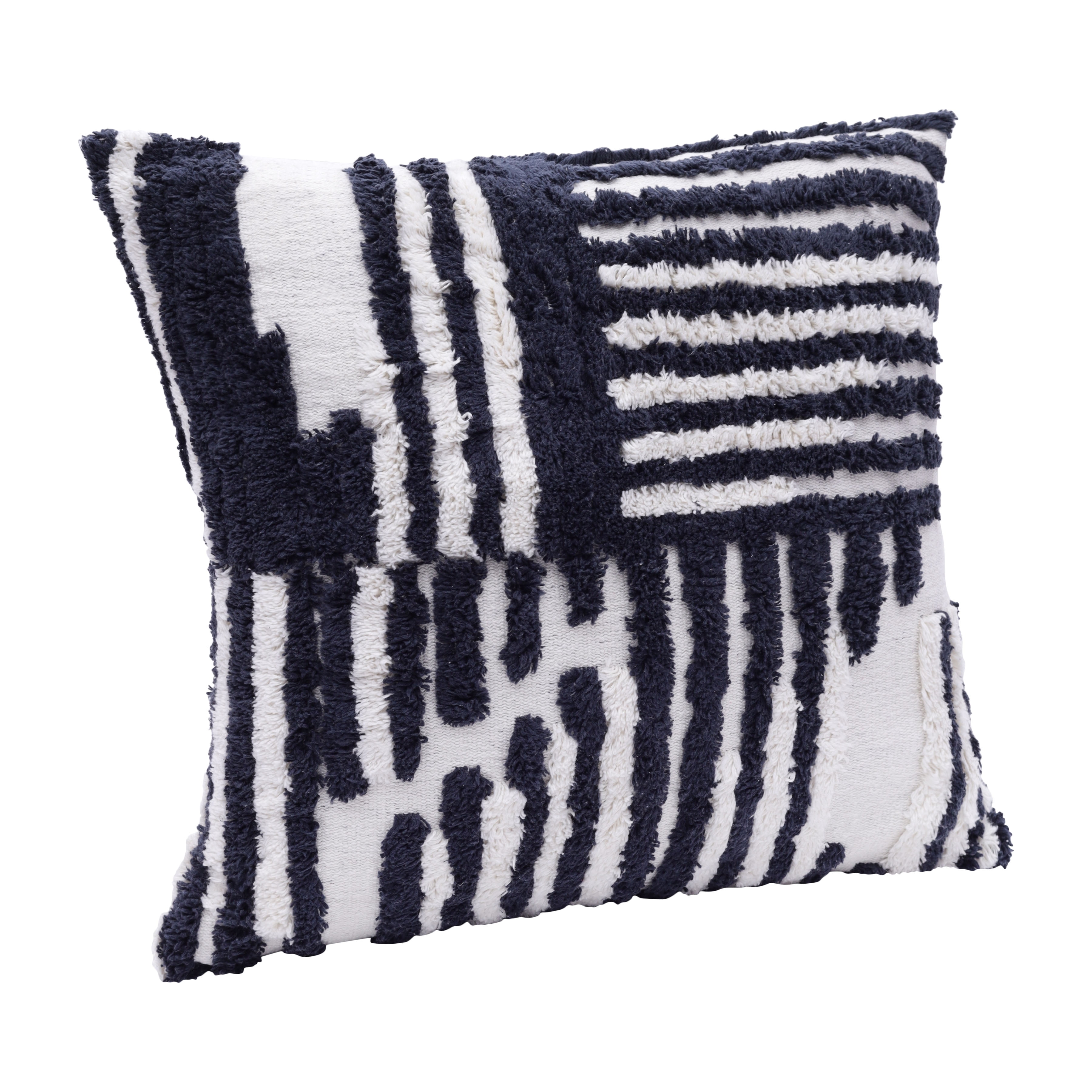 Harlow Hill Stacy Garcia Navy/white Geometric 22" x 22" Cotton Adult Decorative Feather Filled Pillow