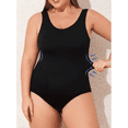 thumbnail image 2 of Shapewear Leotard Seamless Solid Colours Elegant Seamless Leotard for Women Soft Highly Supportive Tummy Control Streamlined Slimming Design Machine washable BALCK-1XL, 2 of 4