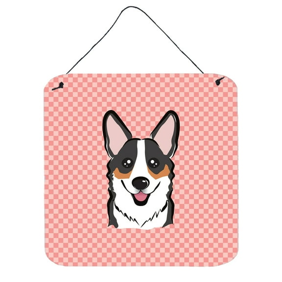 Checkerboard Design with Dog Wall or Door Hanging Prints
