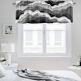 thumbnail image 3 of 2 Pack Ocean Waves Valance for Window Gray White Wave Dark Gray Gradient Kitchen Valance Rod Pocket Short Curtain Topper Decorative Window Treatment for Living Room Bedroom 42"x18", 3 of 8